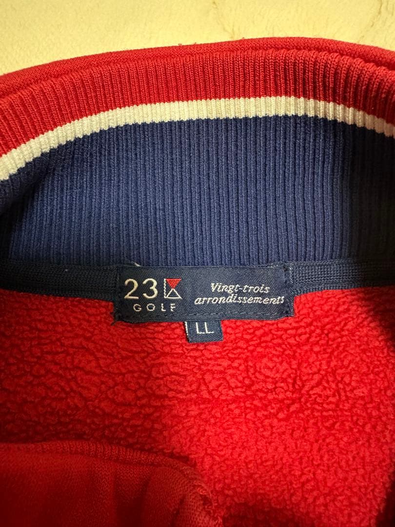 【23区】GOLFレッド ジップアップ スウェット（サイズLL）