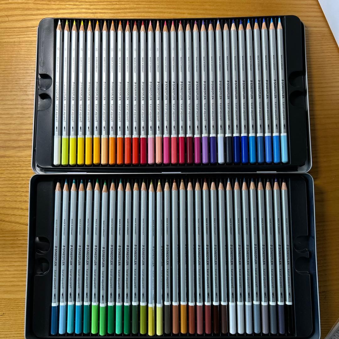 ステッドラー カラト アクェレル 水彩色鉛筆 60色　未使用　中ケース破れあり