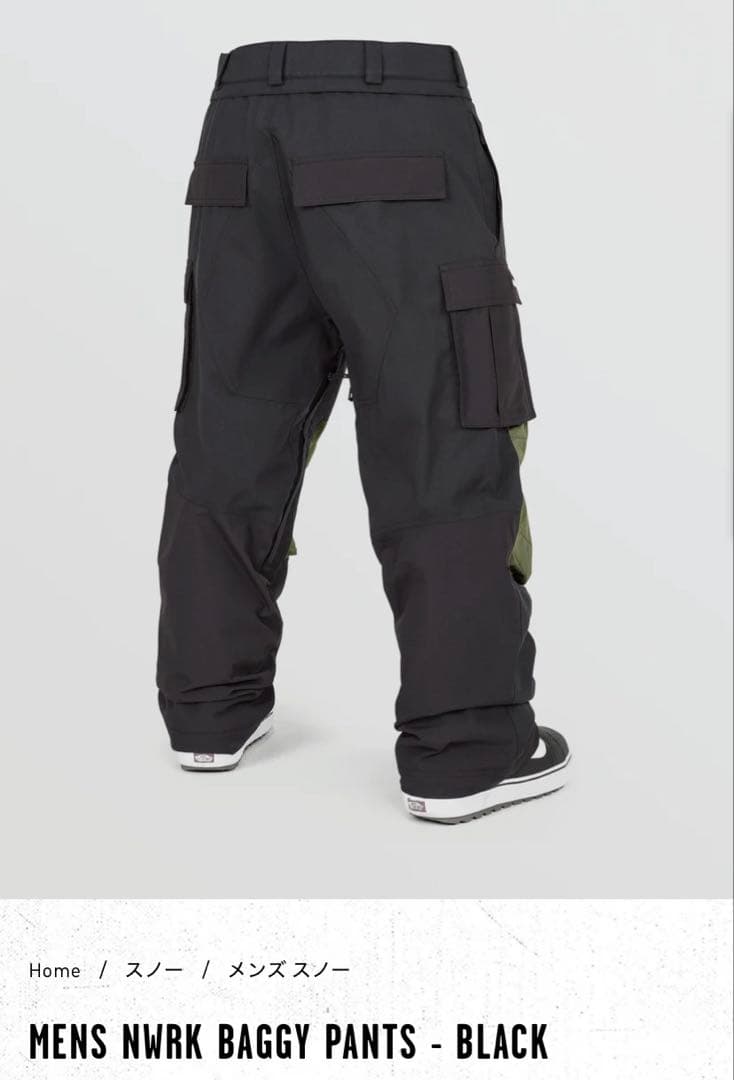 スノーボード volcom MEN'S NWRK BAGGY PANTS - BLACK