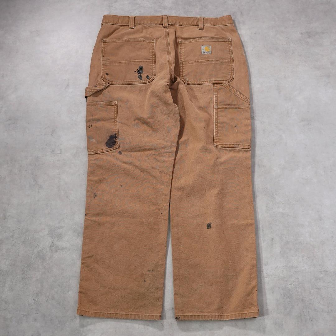 カーハート W34 ダックパンツ ペインター ボトム 古着 ベージュ 18285