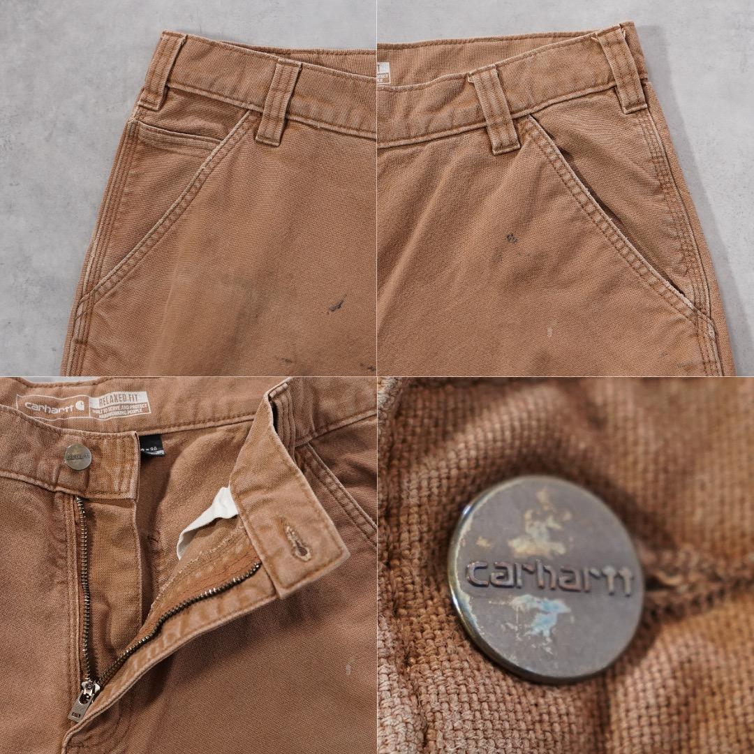カーハート W34 ダックパンツ ペインター ボトム 古着 ベージュ 18285
