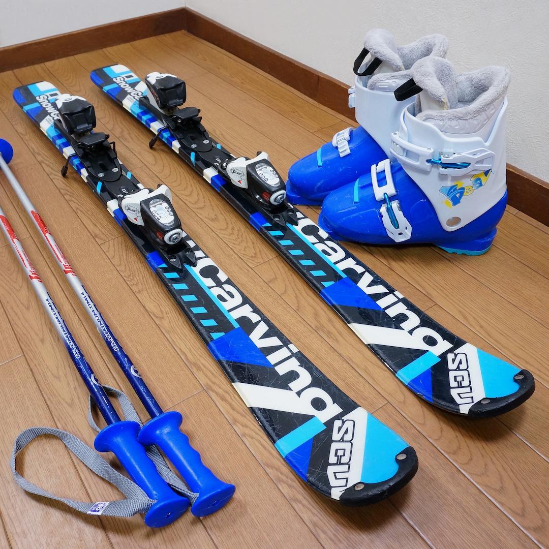 メンテ済 110cm 靴21cm CARVING カービングスキーセット