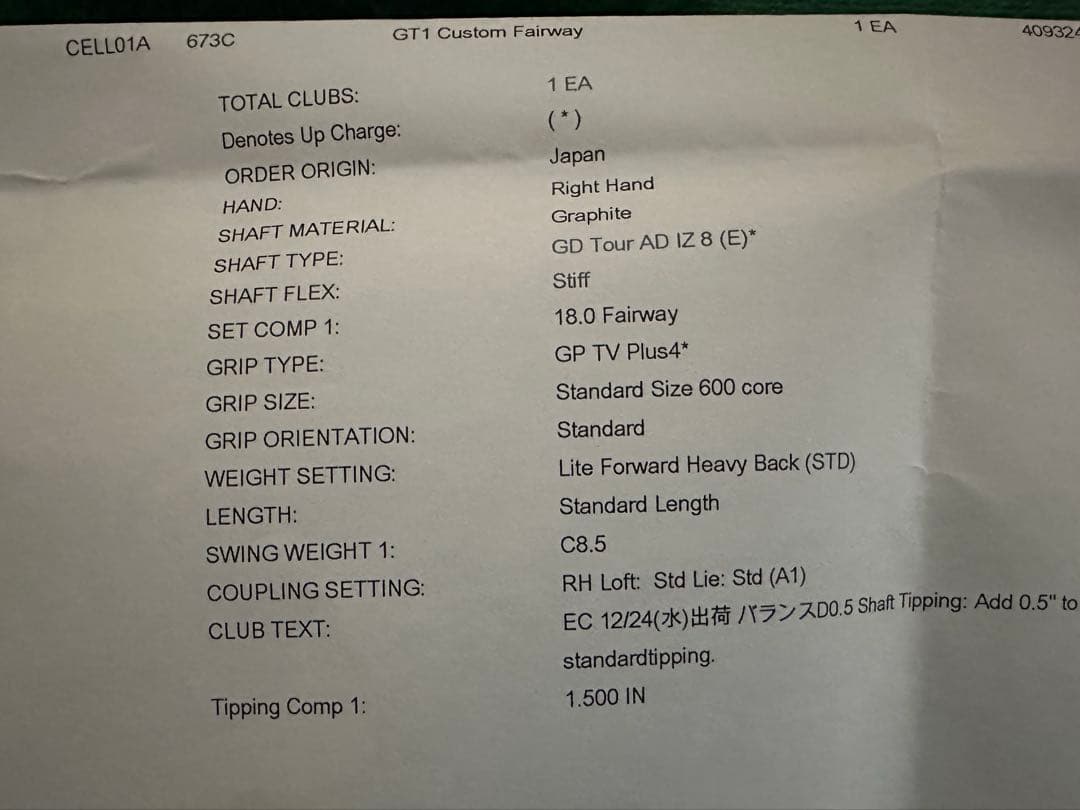 タイトリスト　GT1 5W 18° フェアウェイウッド