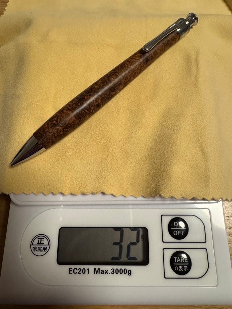 工房楔　ペンシル楔　ローズウッド　こぶ杢　真鍮パイプ