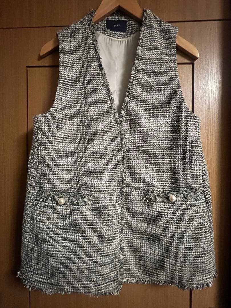 【新品】SHIPS for womenツイードカラーレスジレ（セレモニー対応可）