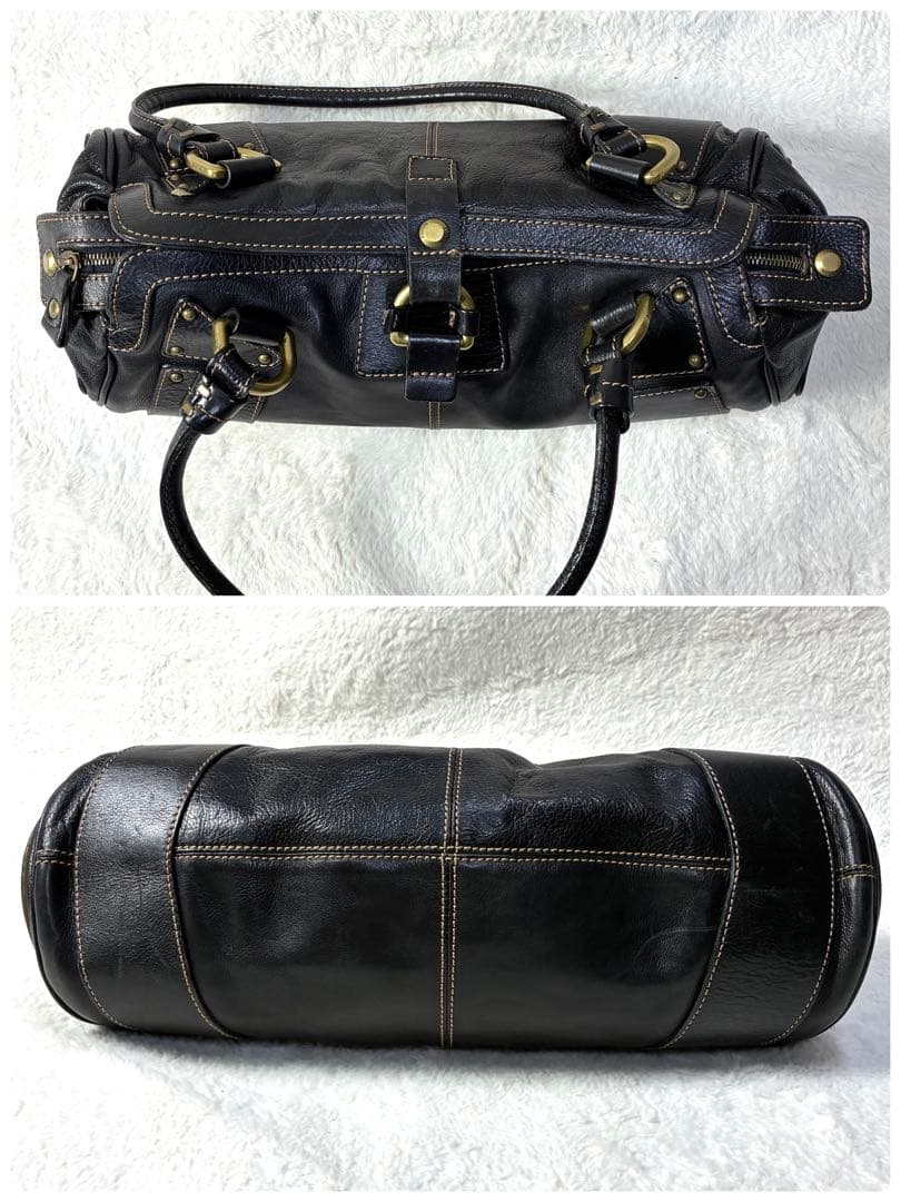 専用　NICOLI 本革トートバッグ ブラック ゴールド金具 Y2K