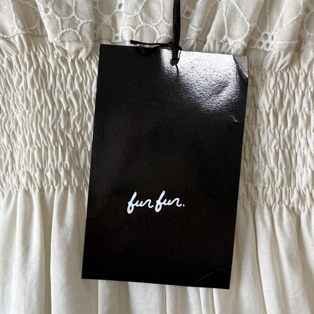 ファーファー FURFUR 花柄刺繍エンブロイダリーワンピース アイボリー