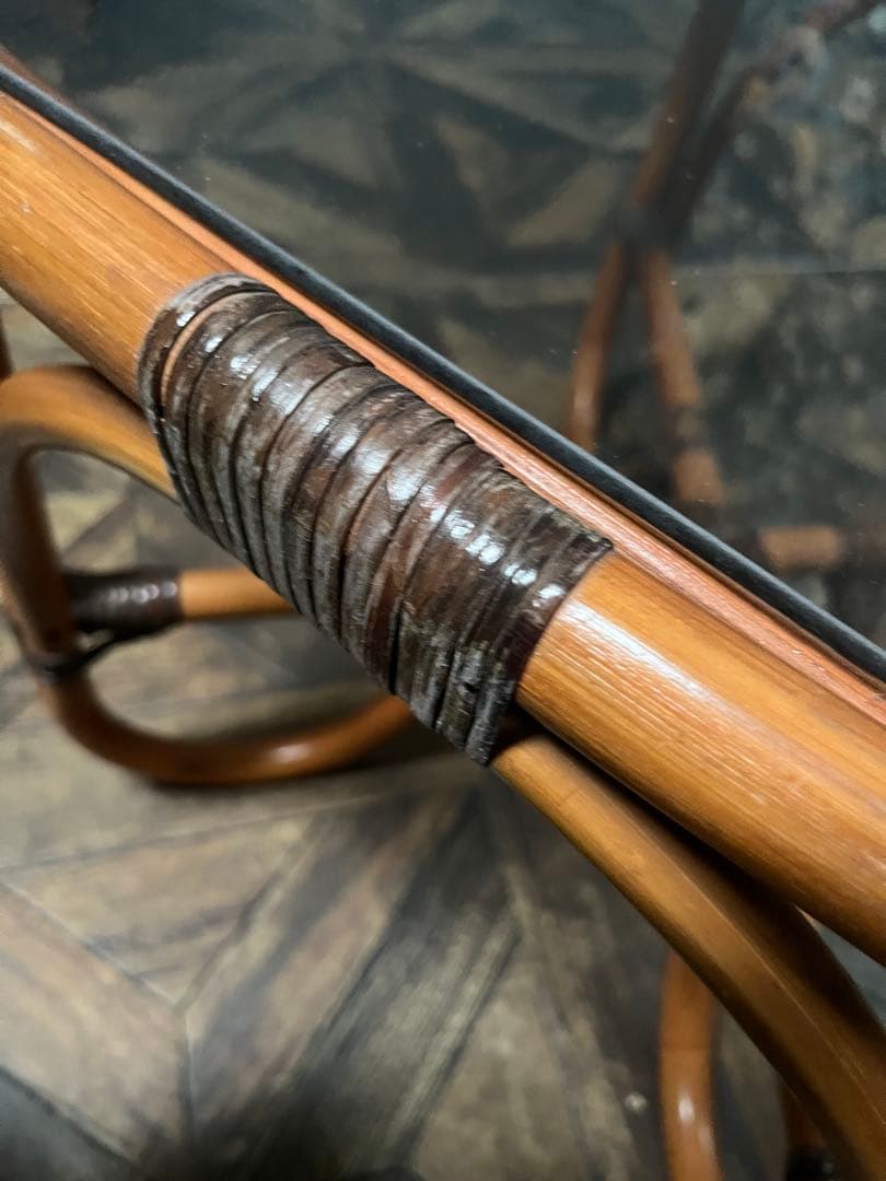 suzuki＊ラタン センターテーブル インテリア 昭和レトロ 当時物