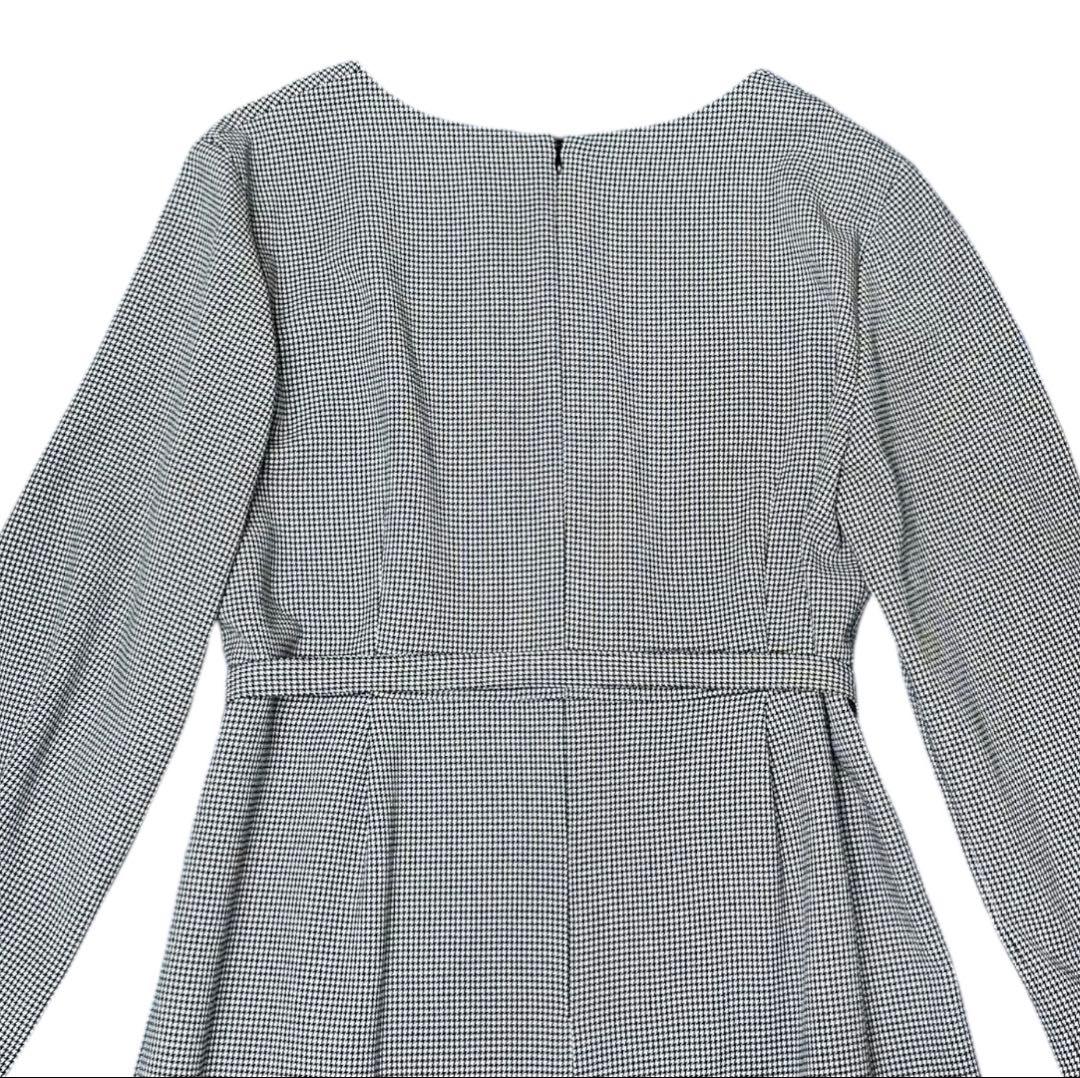 美品✨現行✨アンタイトル　洗えるワンピース　ベルト　千鳥柄　フォーマル　42