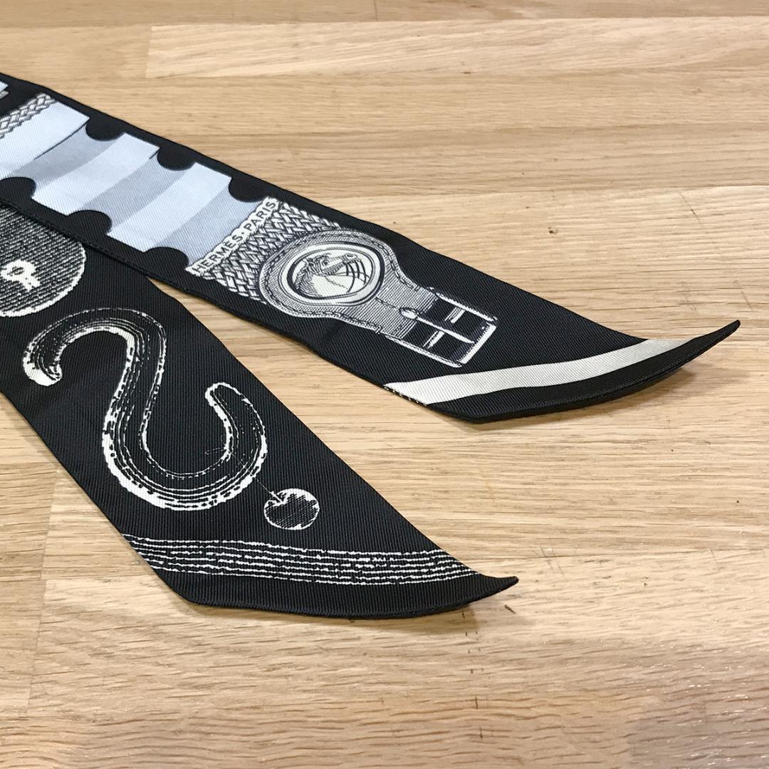 新品未使用 エルメス ツイリー ブリッドアブロック 詩的な目録 ノワール グリ