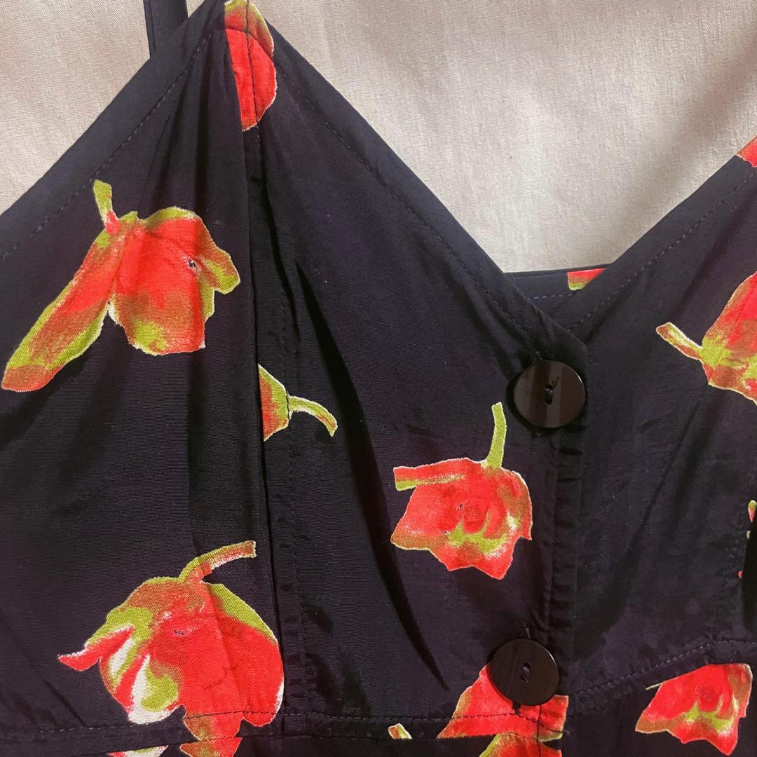 vintage flower camisole dress キャミワンピ