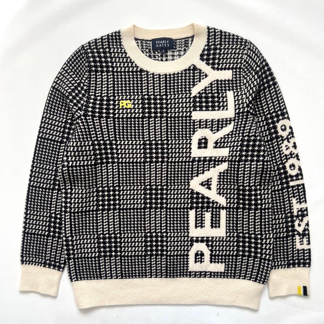 パーリーゲイツ　カシミア100 千鳥格子柄　ニット　セーター レディース　ゴルフ