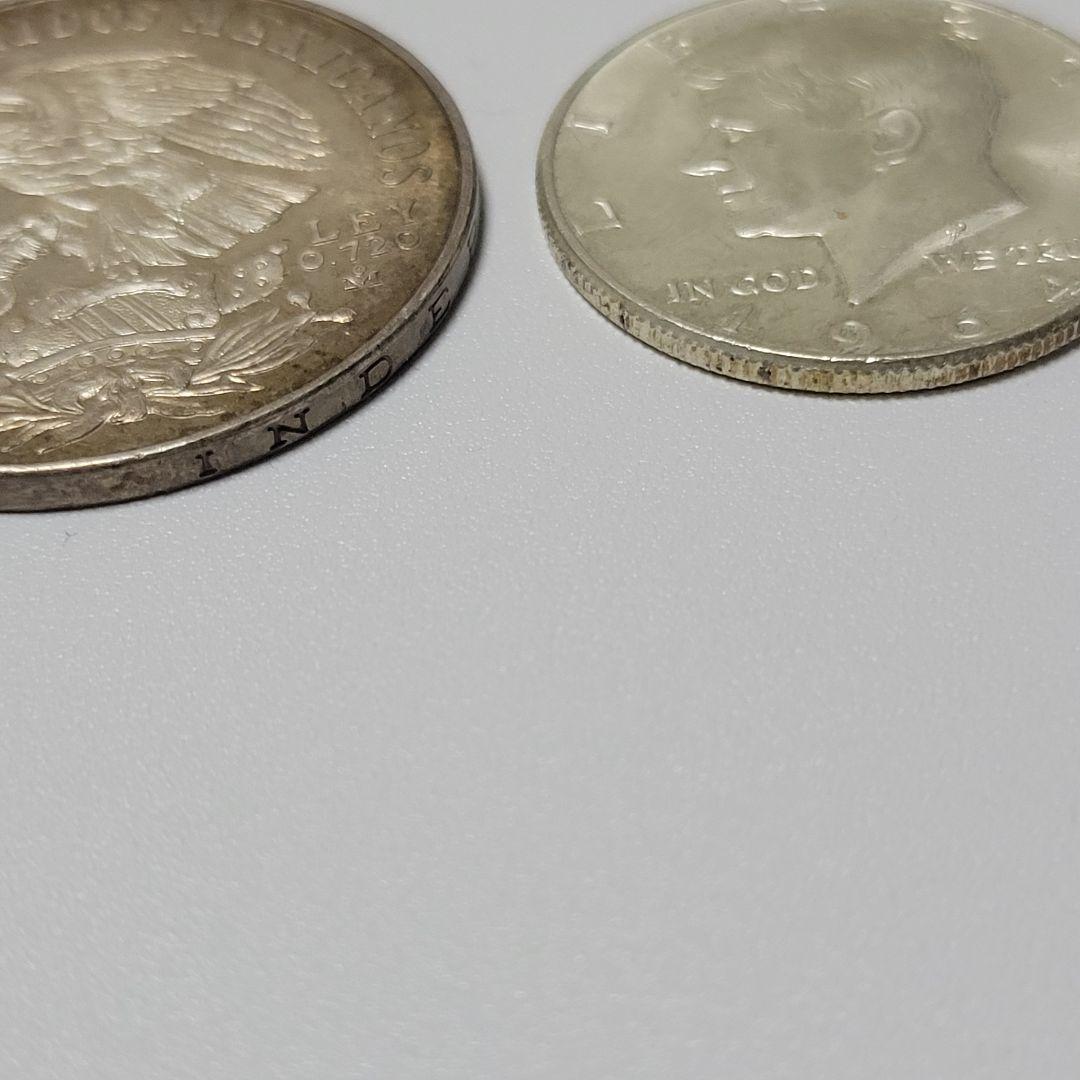 銀貨2枚セット 1968年 25ペソ & 1964年 50セント ハーフダラー