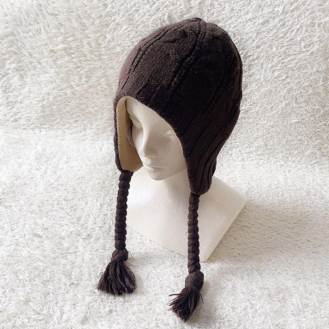 Burton バートン　ニットビーニー 耳あて付き y2kフリース裏地 ニット帽