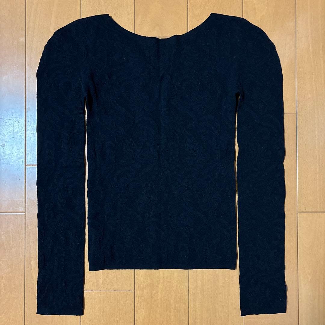 値下げ！美品！着用２回のみ！チャコット前後2way長袖ノーソーイングニット黒