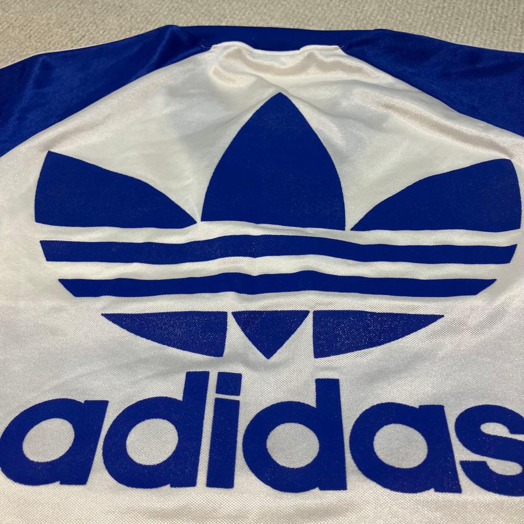 【L】old adidas 半袖シャツ　トレフォイルロゴ　トリコロール　マリノス