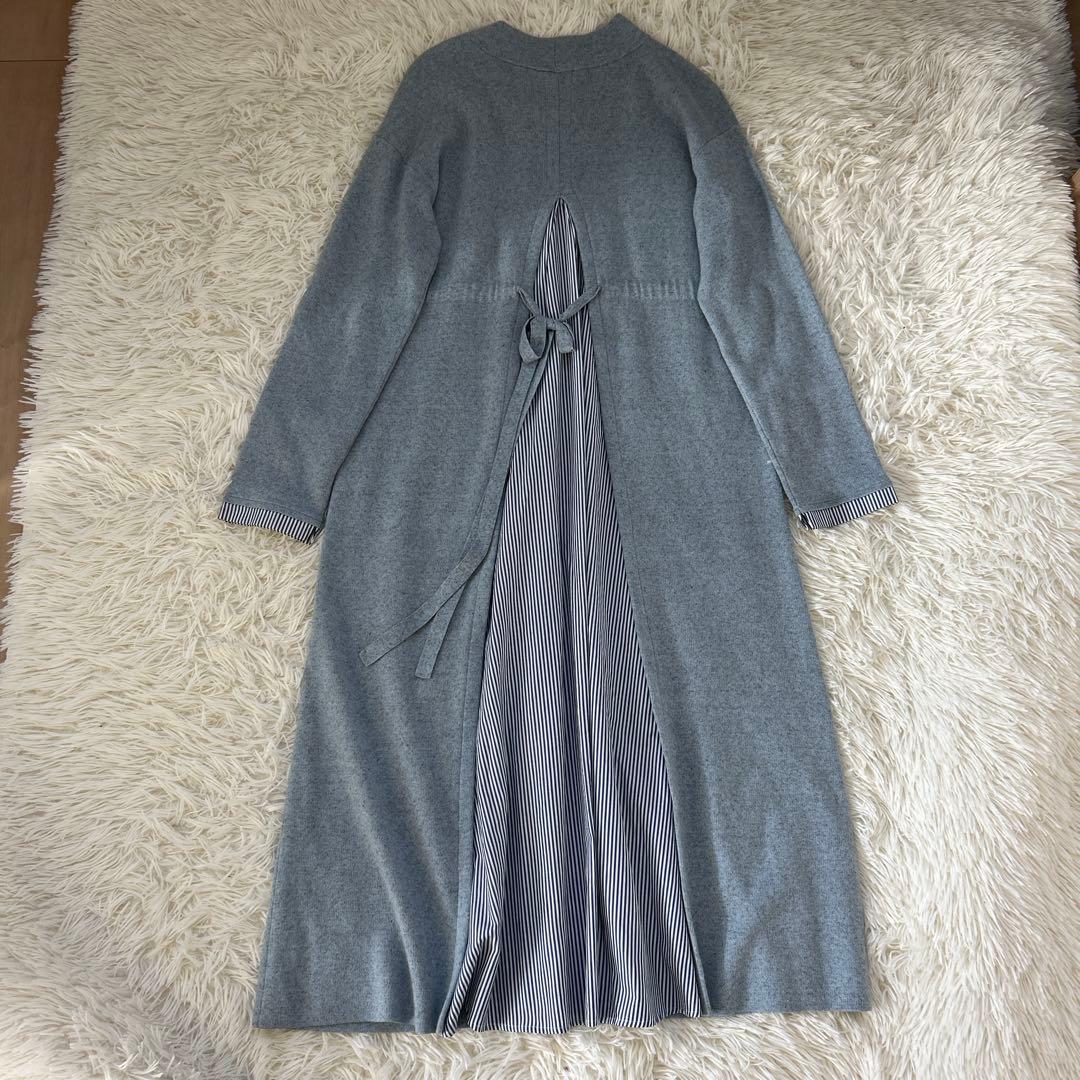 本日のみ　極美品　leilian レリアン　バック切り替え異素材ワンピ－ス