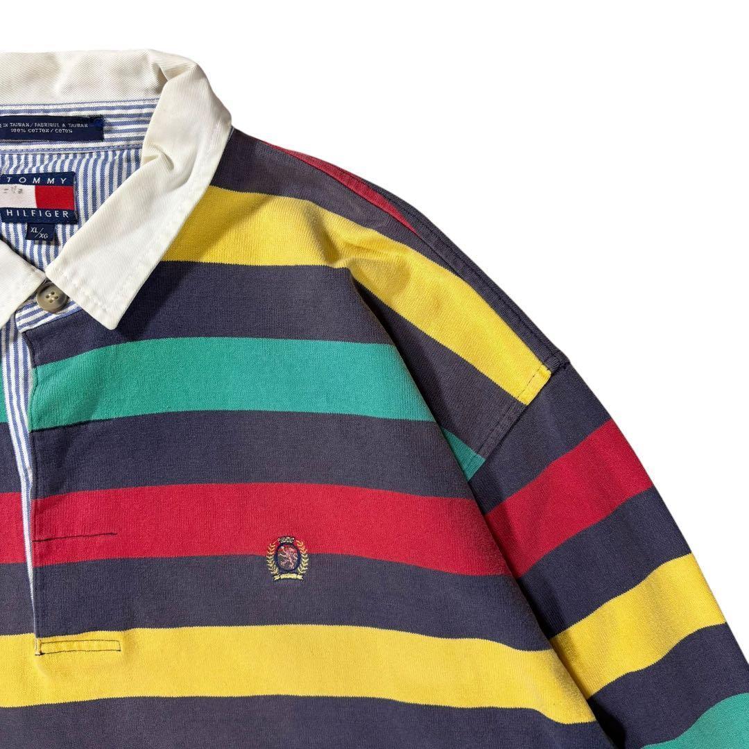 90s   マルチボーダー ラガーシャツ XL