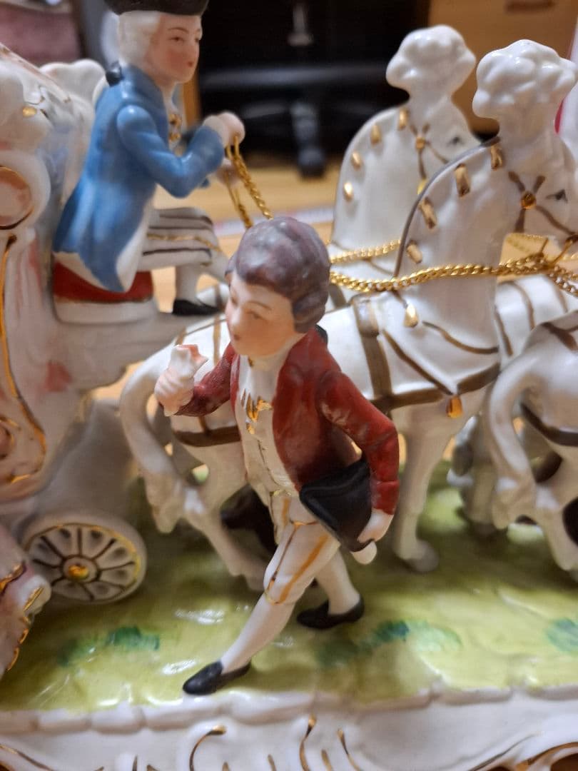 KATO KOGEI 馬車 陶器 置物 HandPainted(プレゼントあり)