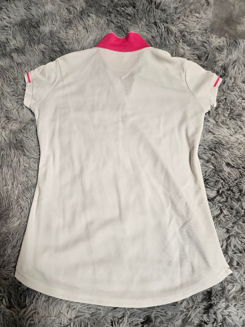 【極美品】トミーヒルフィガー ゴルフ ポロシャツ L 1回着用 花柄刺繍 白 L