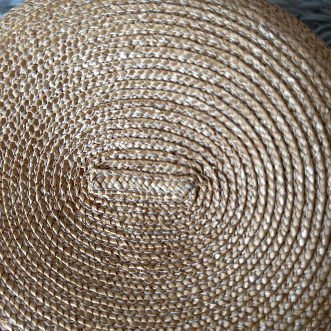 【美品】CELINE ストローハット バケット ロゴリボン 麦わら帽子 Mサイズ