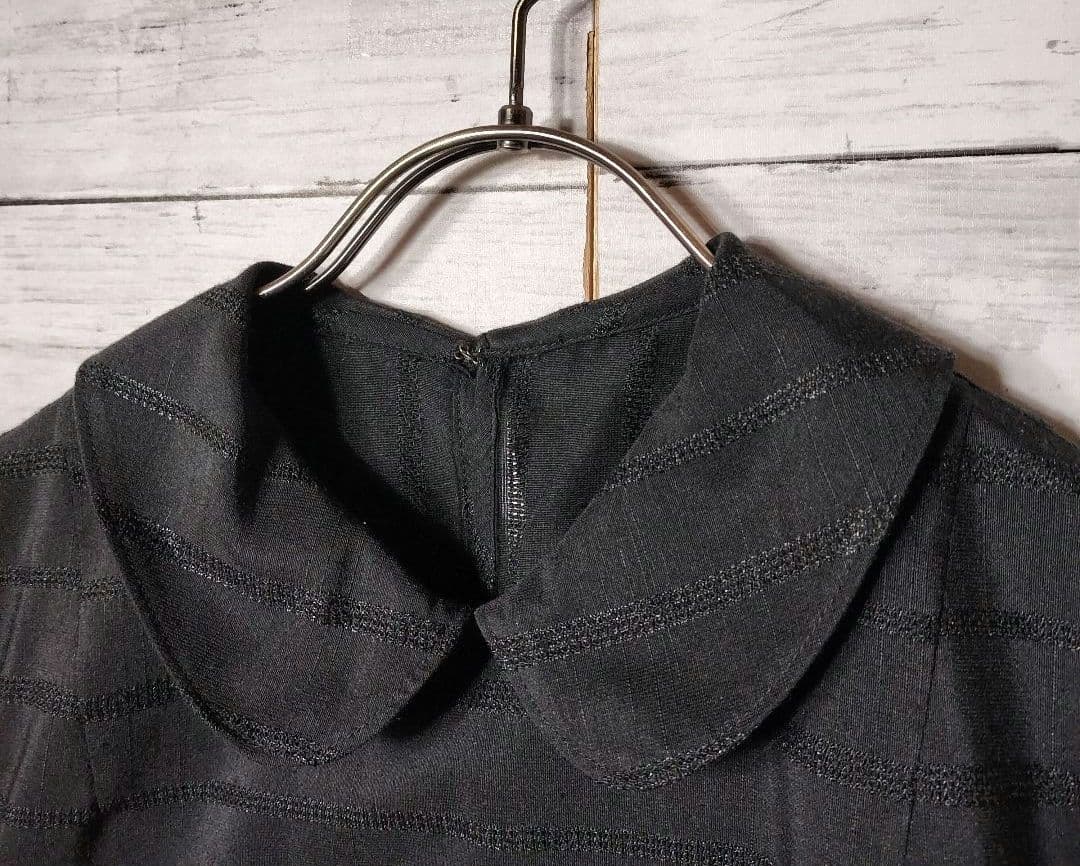 AD1998 トリココムデギャルソン 丸襟ロングワンピース 長袖 ポリエステル麻