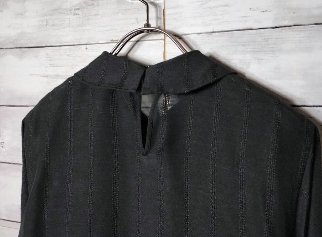 AD1998 トリココムデギャルソン 丸襟ロングワンピース 長袖 ポリエステル麻