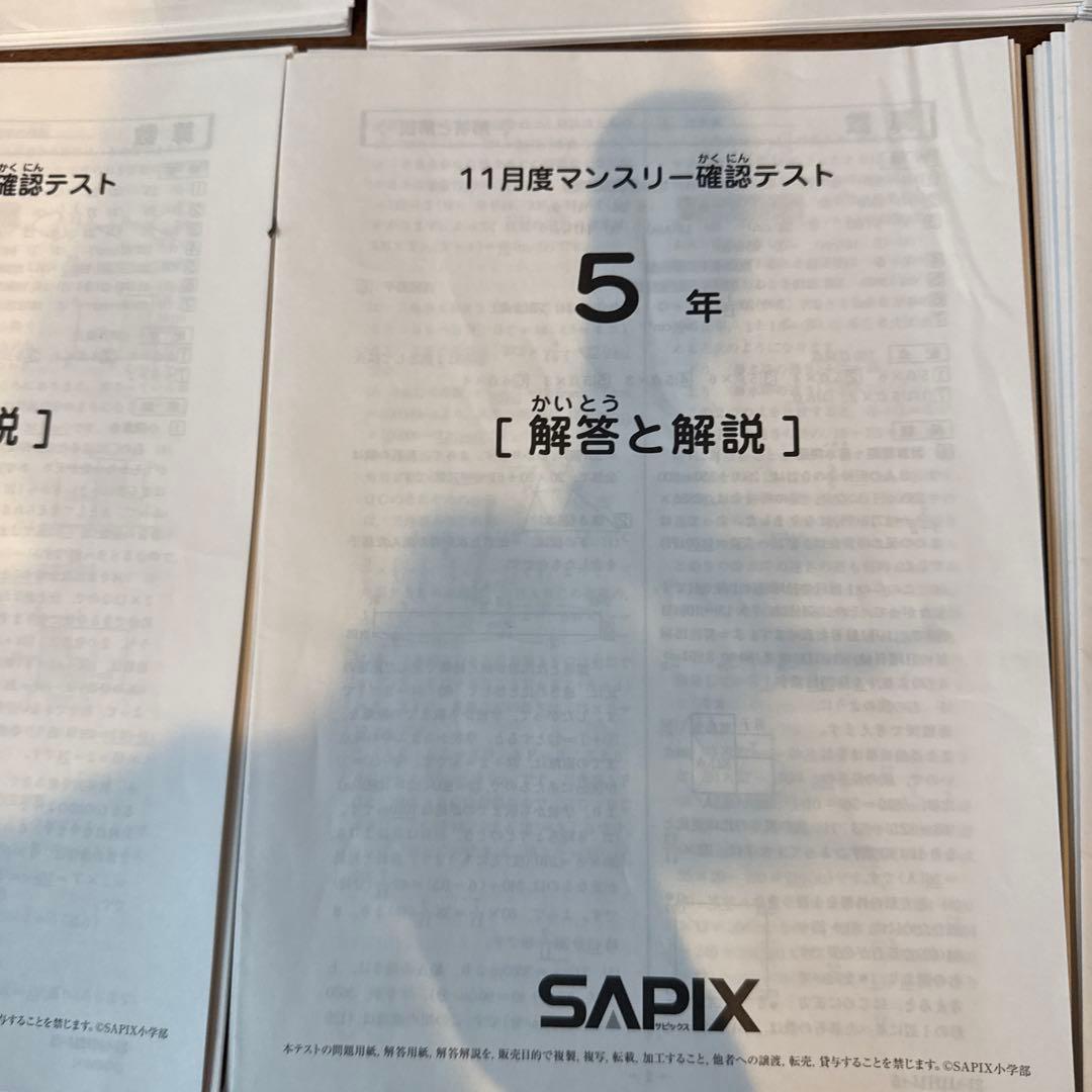 サピックス　組分けテスト　復習テスト　組分けテスト　5年生　SAPIX