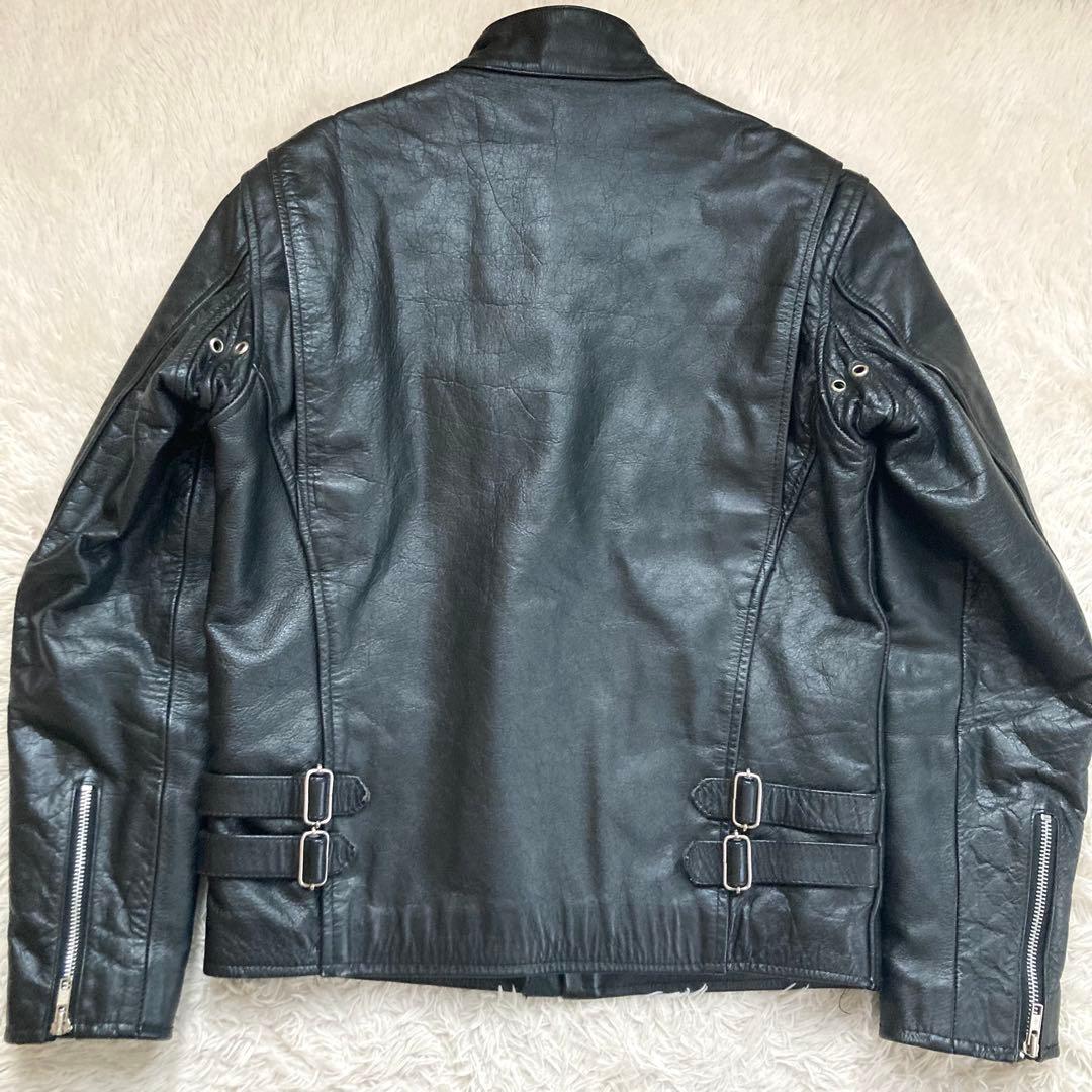 ✨状態良好✨HORN WORKS シングルライダース 裏地キルティング 黒 Ｍ