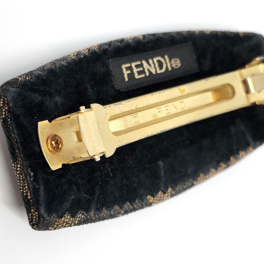 FENDI フェンディ ズッカ バレッタ FF Hair ブラウン レディース