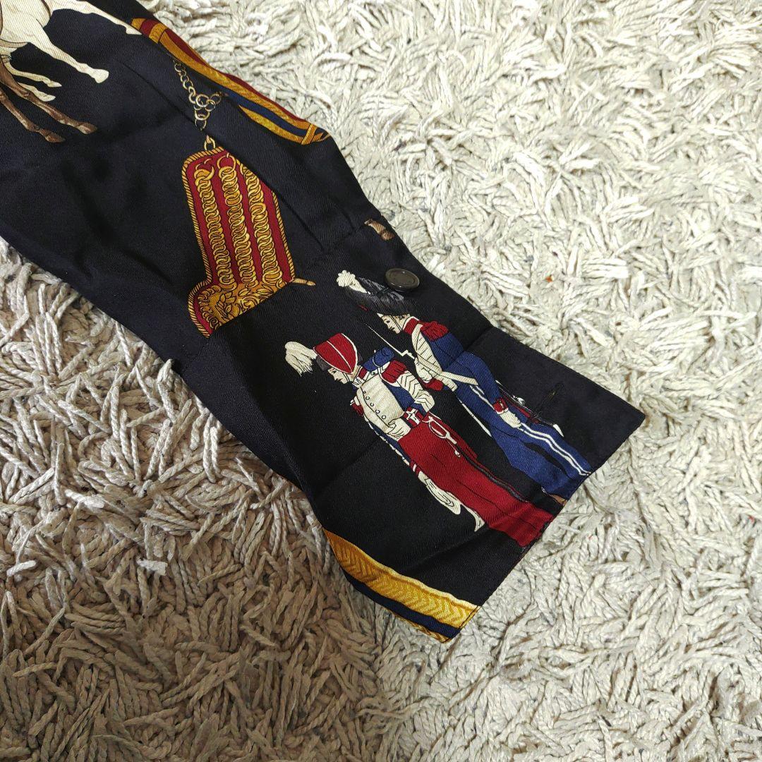 【美品】ETRO　エトロ　シルク　絹　42 XLサイズ　長袖シャツ　貴婦人　比翼