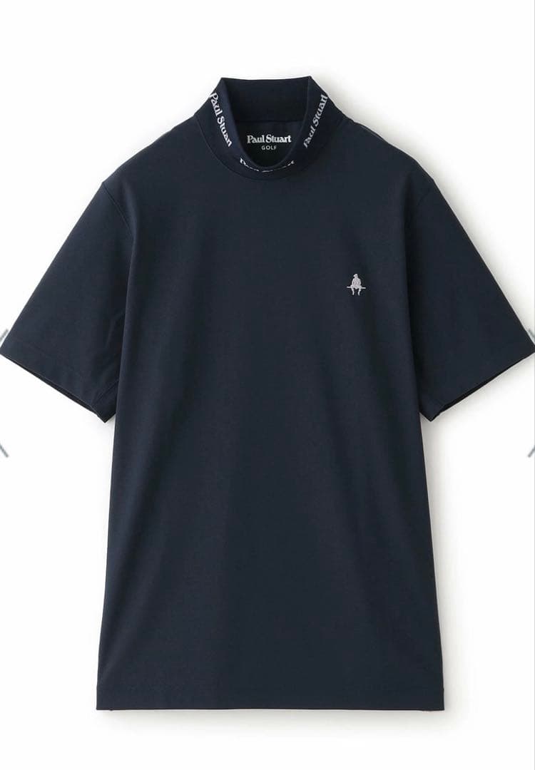 新品★Paul Stuart ゴルフ　モックネック半袖Tシャツ ネイビー　L