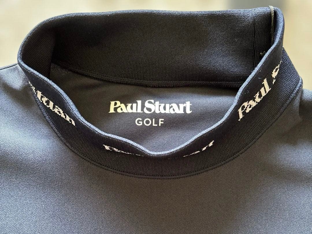 新品★Paul Stuart ゴルフ　モックネック半袖Tシャツ ネイビー　L