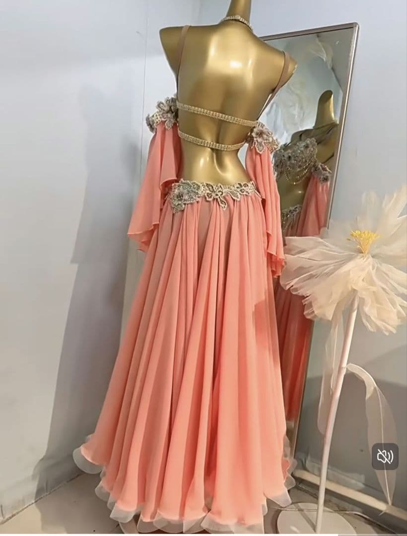 ピンク オリエンタル衣装 ベリーダンス 　フラワー