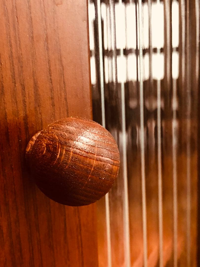 けやき 欅 引き出し4杯 レトロ ガラス 木製収納 シェルフ 民藝家具