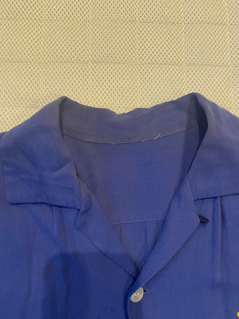 50s60s ビンテージボウリングシャツ ブルー レーヨンシャツ