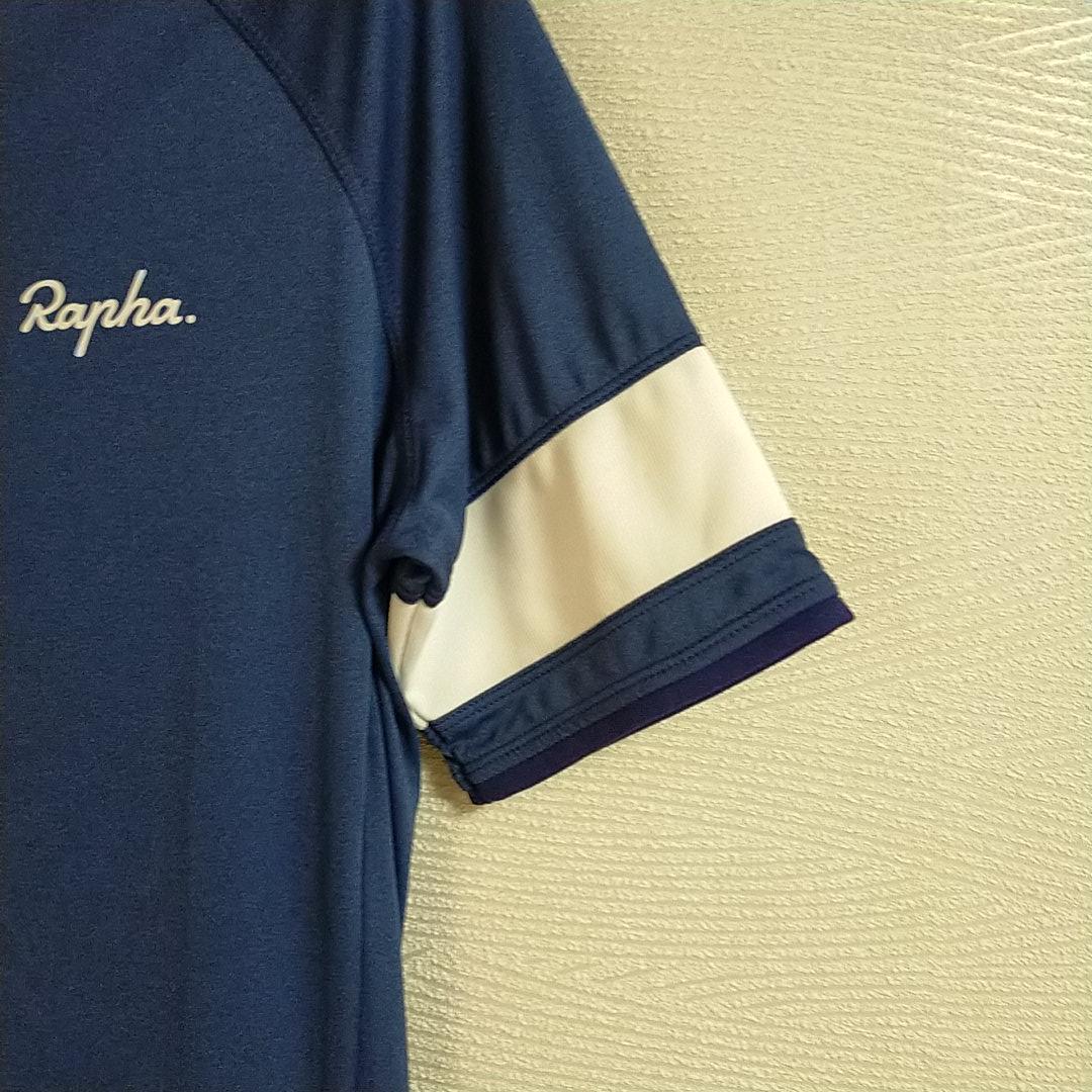 美品　rapha ラファ　半袖　サイクルジャージ　ネイビー　白　ライン　M