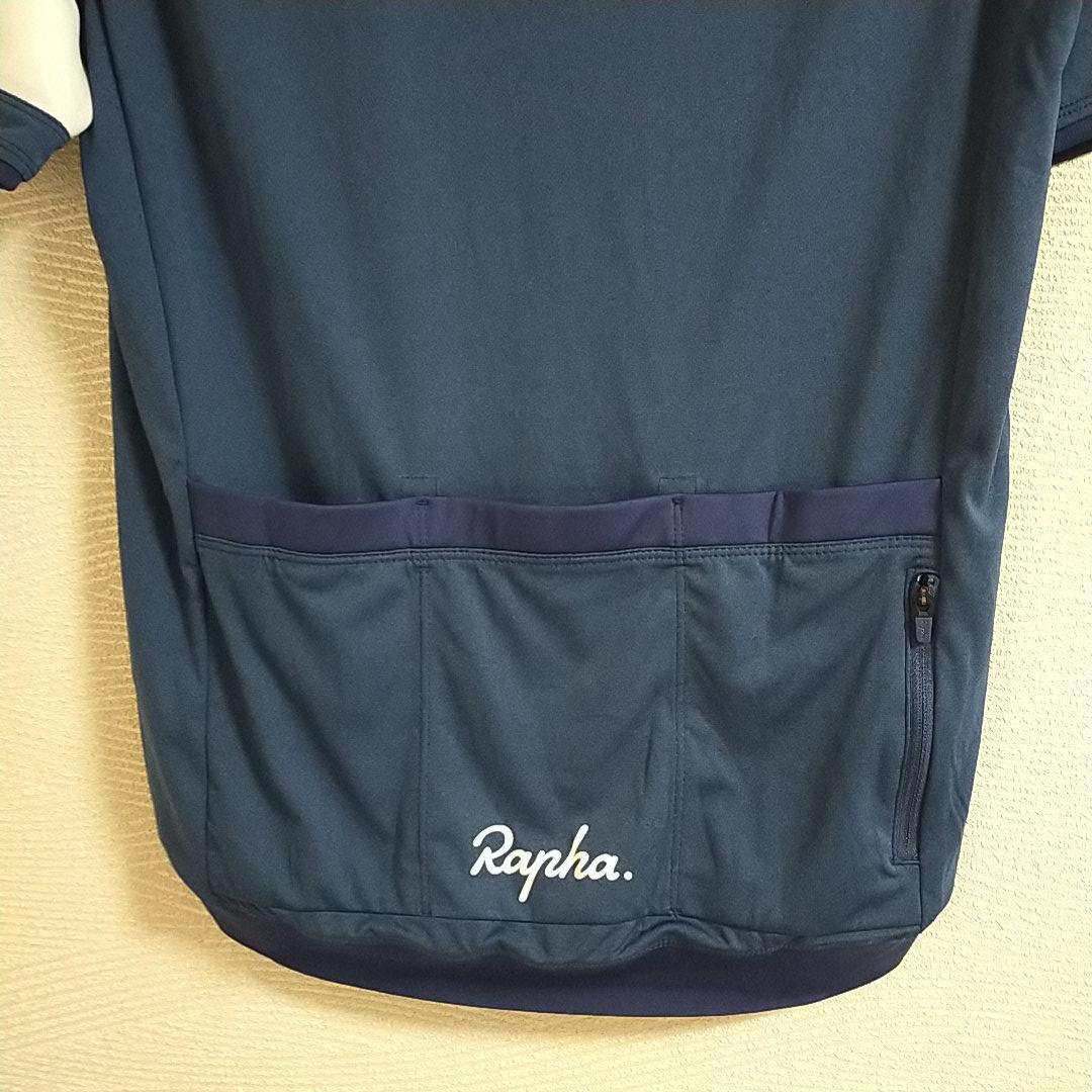 美品　rapha ラファ　半袖　サイクルジャージ　ネイビー　白　ライン　M