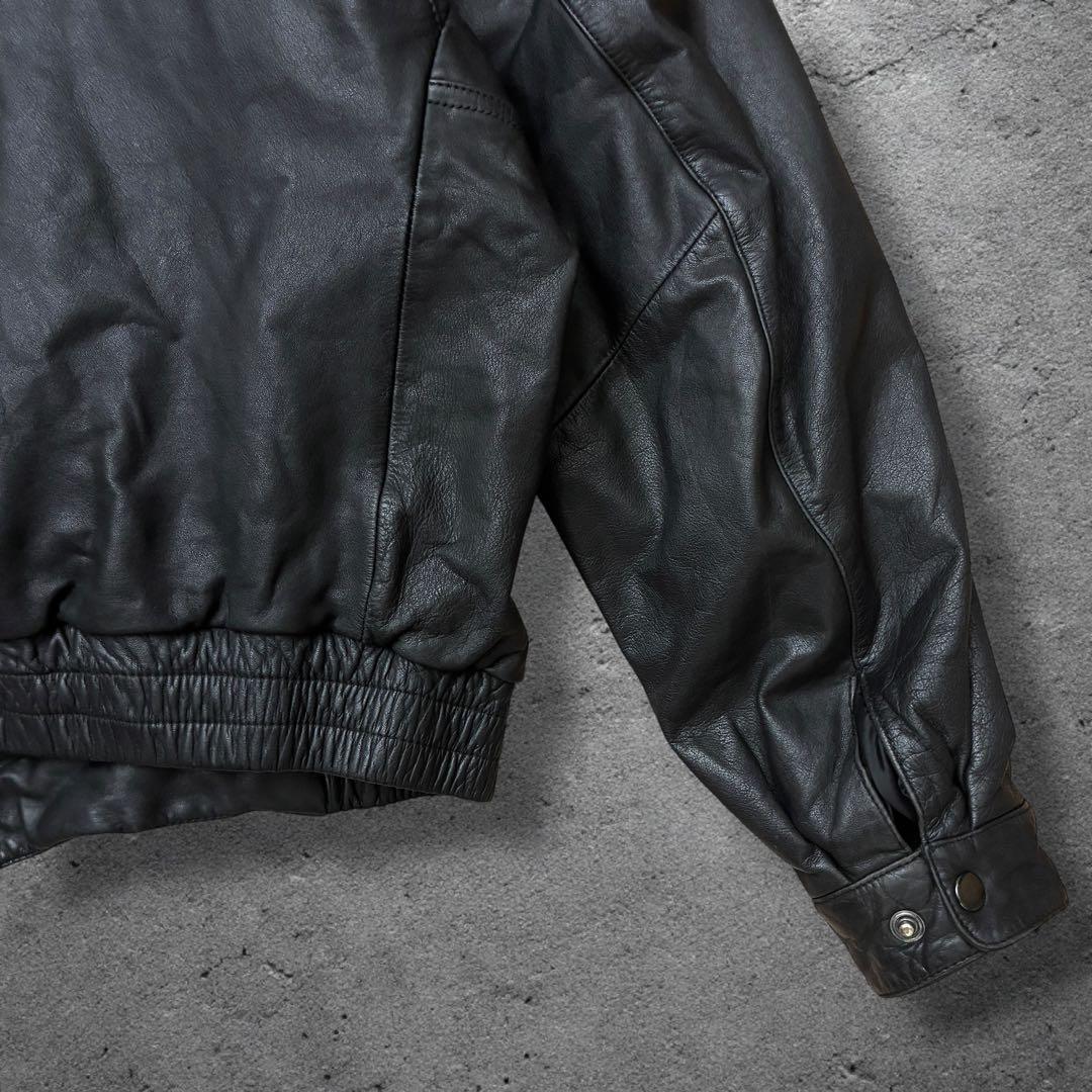 無名レザーブルゾンXLブラックスタンドカラーライナー脱着可能シンサレート