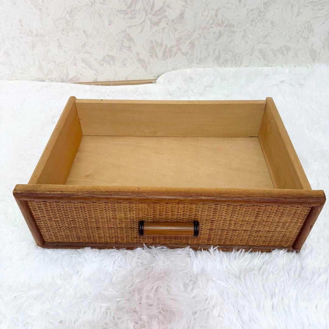 【美品】ラタン 5段チェスト 籐製 引き出し収納 アンティーク