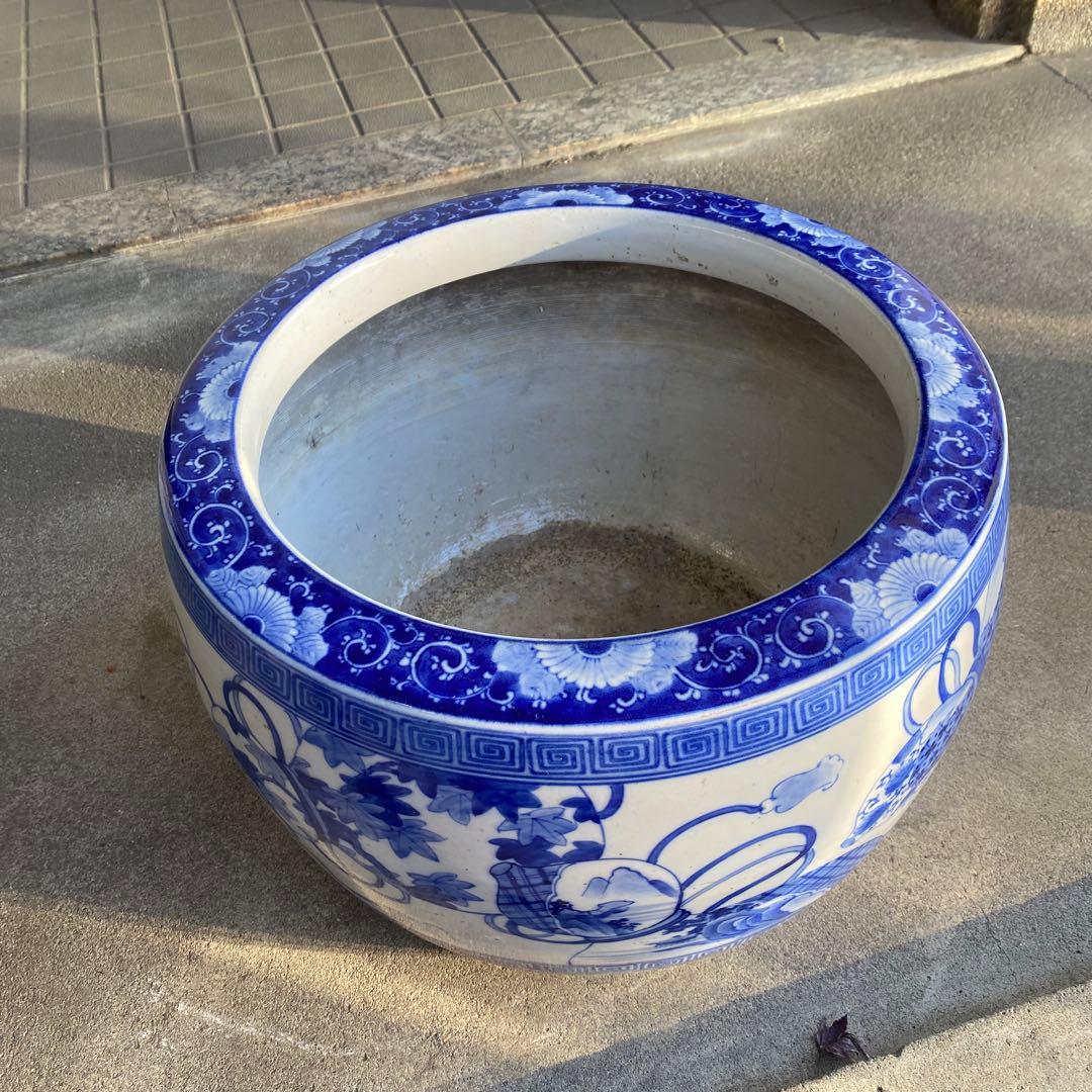 専用　明治大正時代頃の瓢箪図火鉢42cm28cm