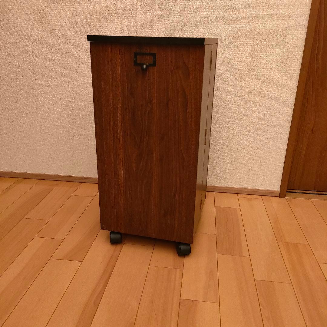 美品 ミラー付コスメワゴン ドレッサー 木目 大容量 収納