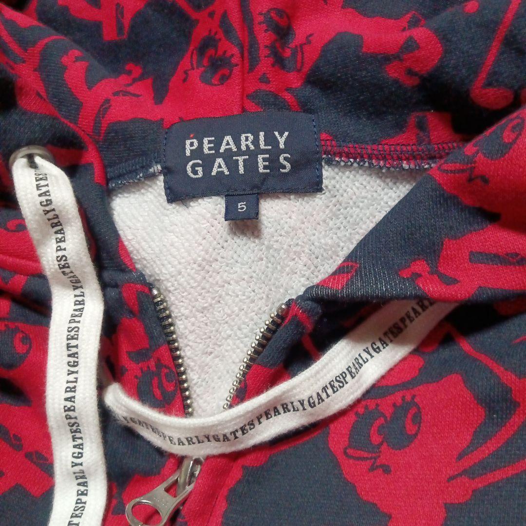 PEARLY GATE パーリーゲイツ 赤&黒 プリント柄フード付きジャケット