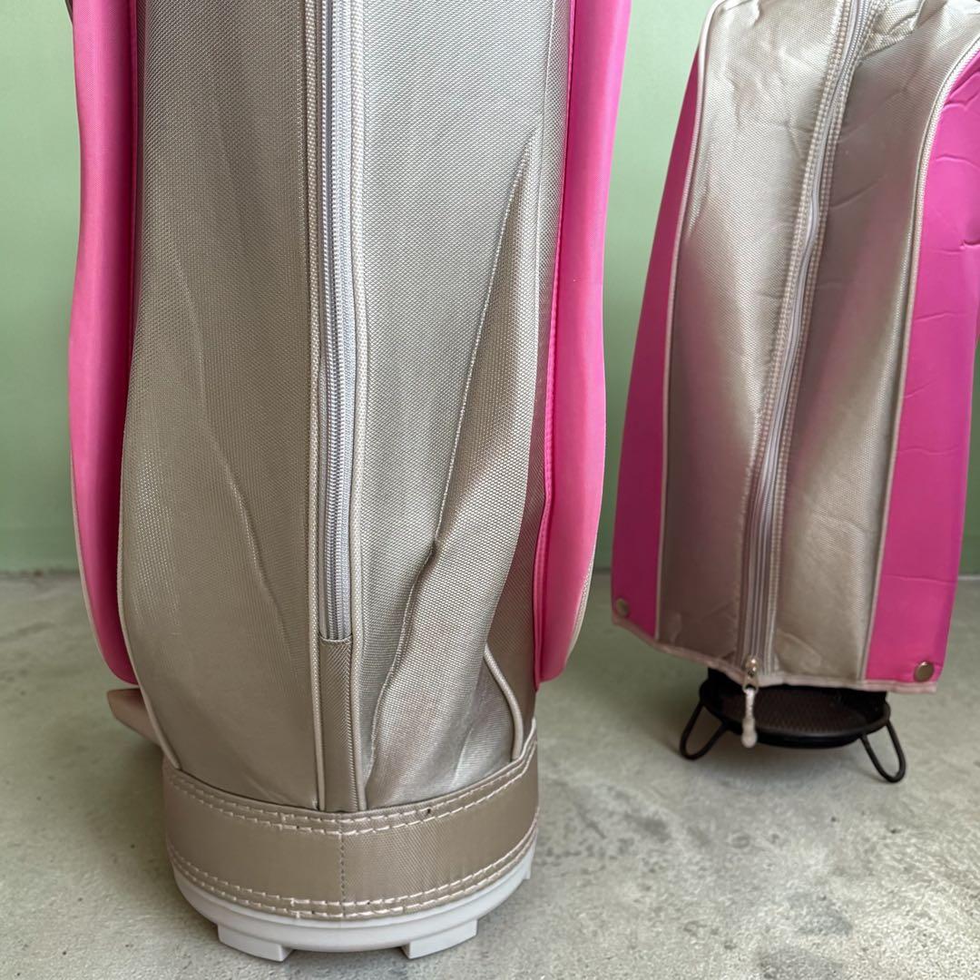 新品タグ付き廃盤品‼️レディースPUMA ピンク シルバー キャディバッグ8型