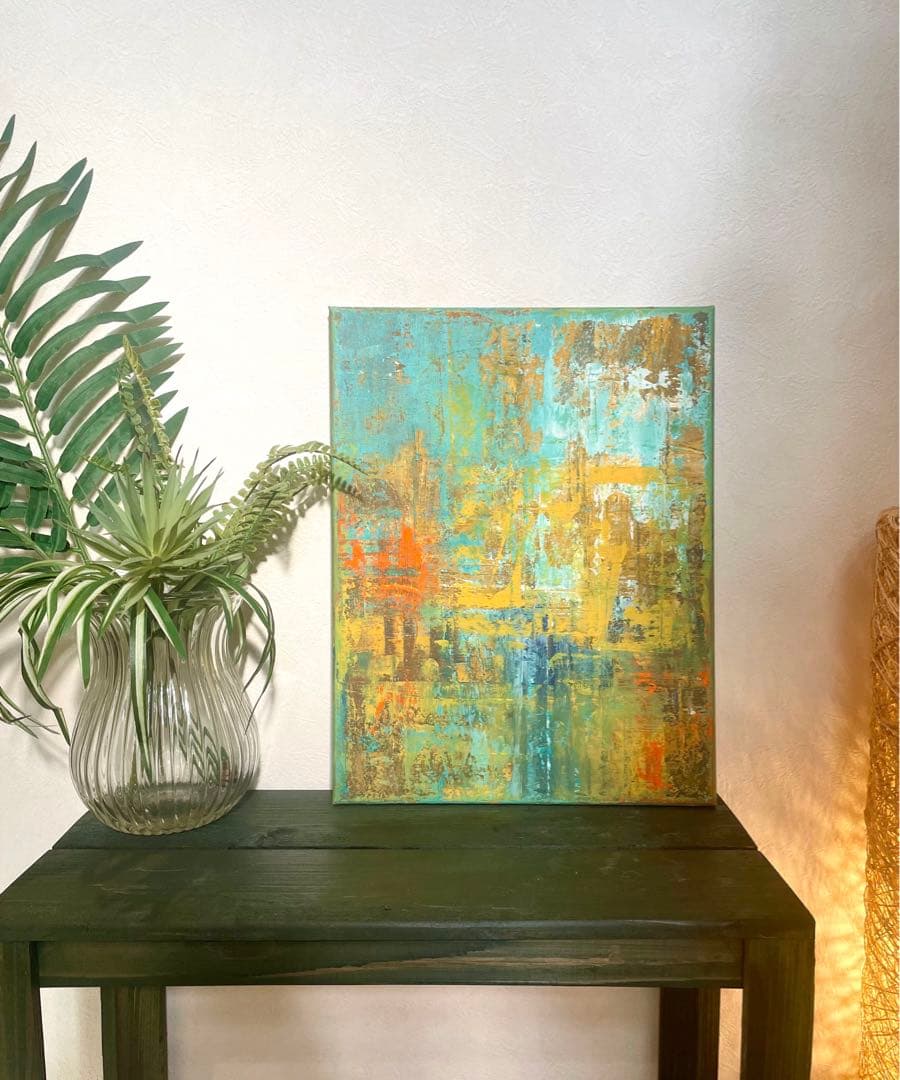 246 抽象画 アクリル画 アート 原画 北欧 キャンバスボード F6