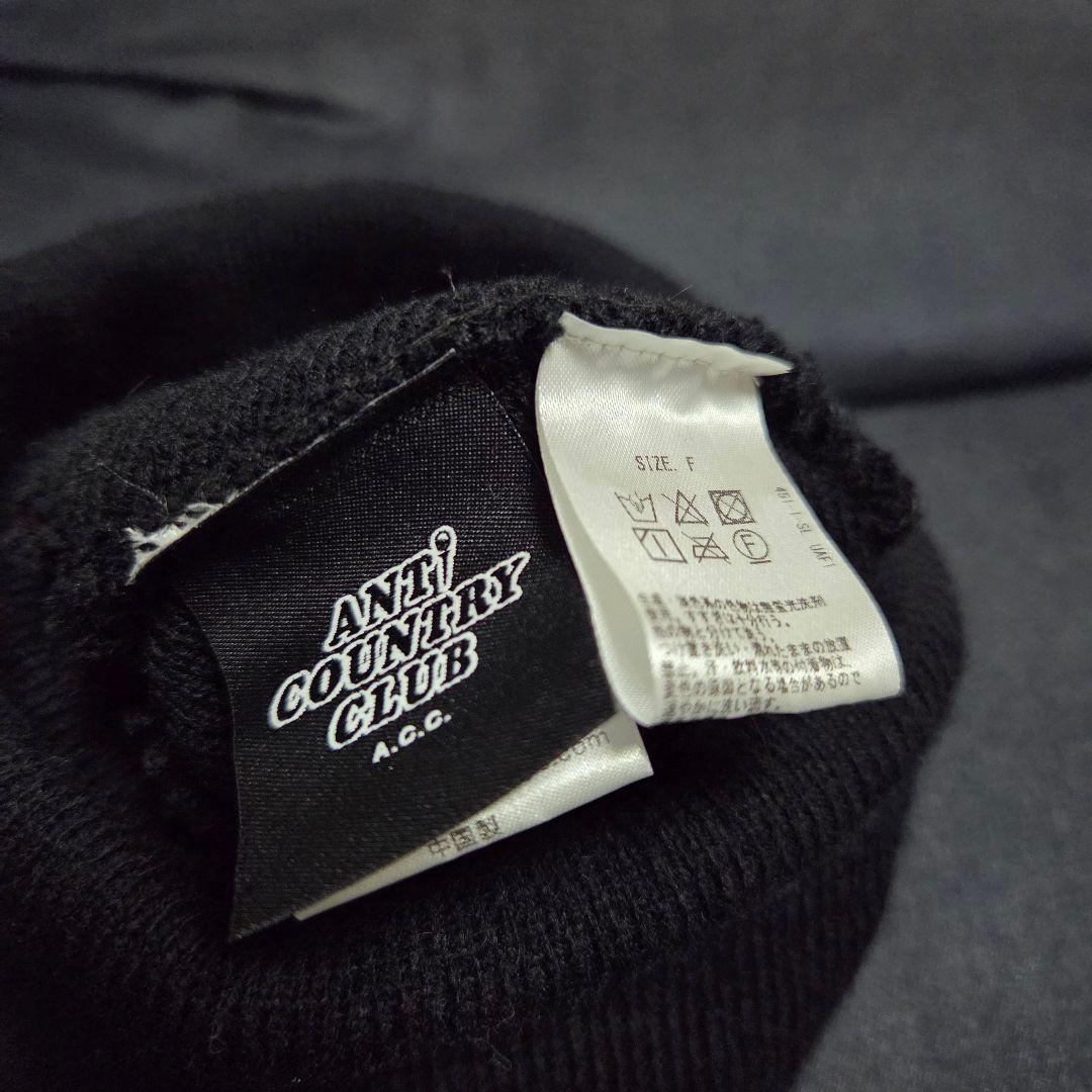 【新品】ANTI COUNTRY CLUB ブラックニット帽 Fサイズ