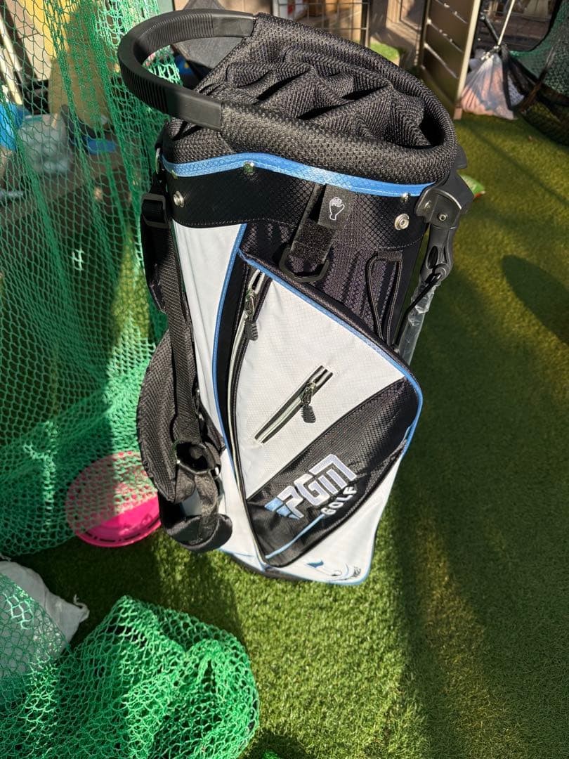 新品 PGM GOLF キャディバッグ 白 黒 青 ゴルフバッグ 14分割