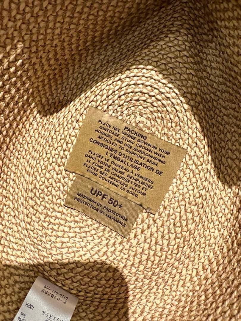 美品　ERIC JAVITS エリックジャヴィッツ　つば広ハット麦わら帽子