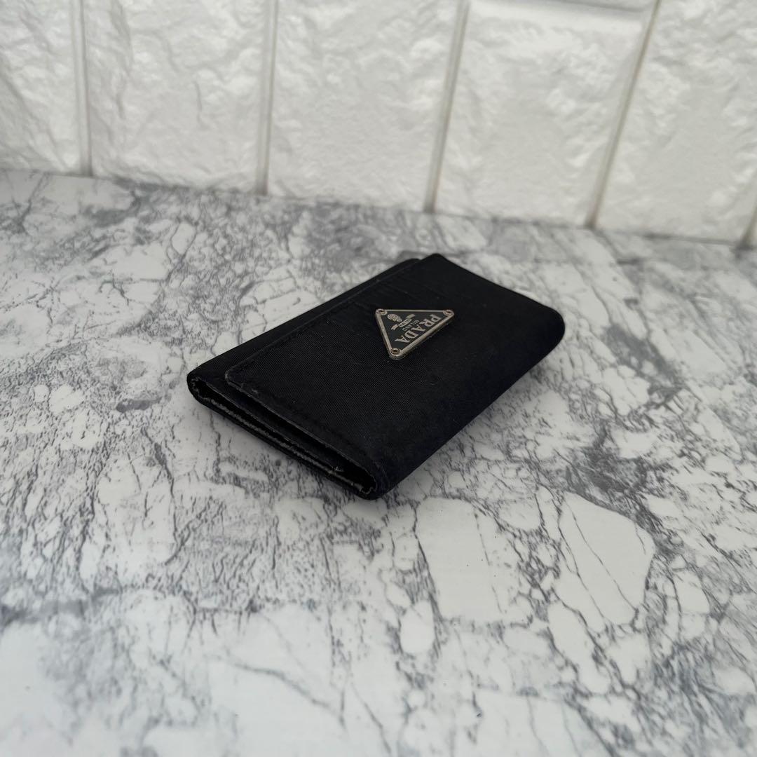 PRADA プラダ 三角プレート ナイロン×サフィアーノ 6連 キーケース