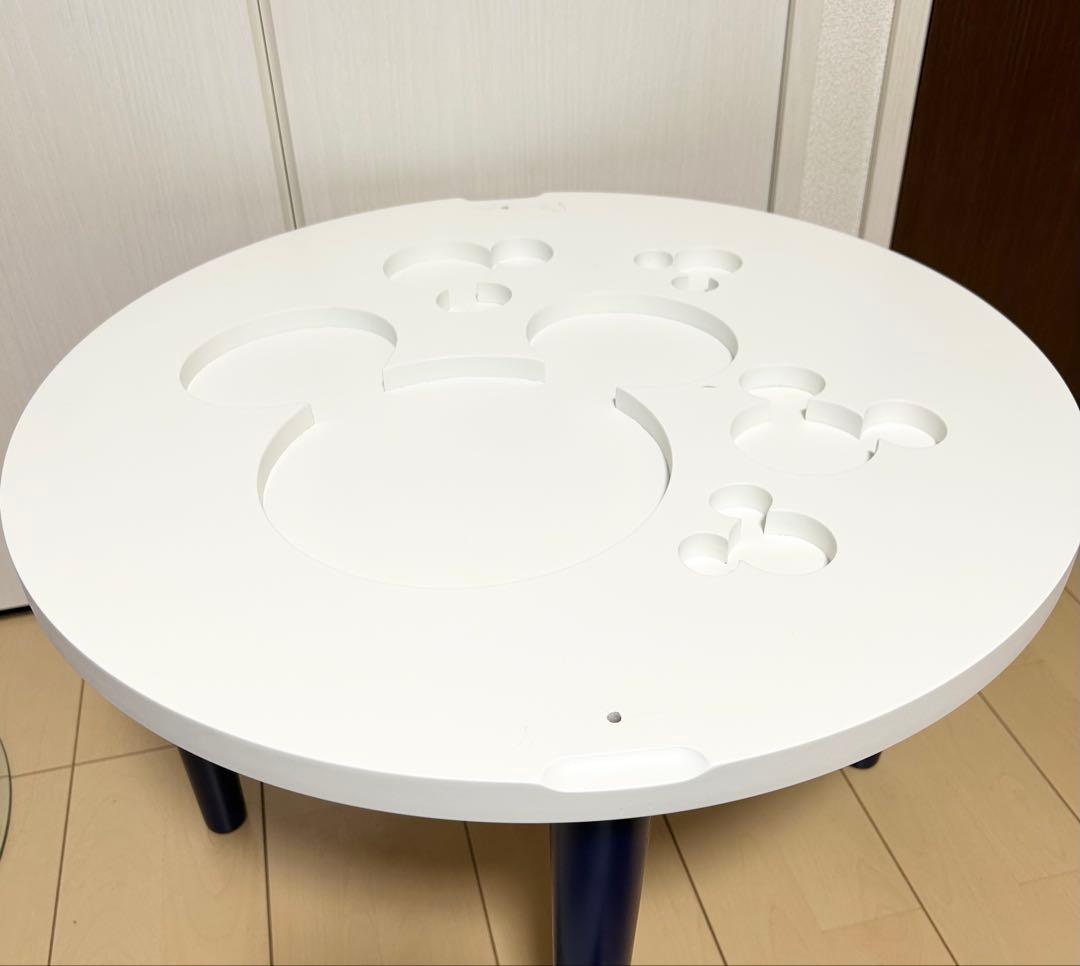 ミッキーマウス/型抜き/ラウンド/ガラステーブル/ディズニー/隠れミッキー/希少